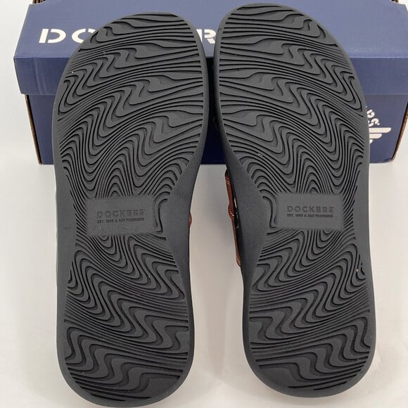 Dockers Sunland Slide Sandals Size 14M Rust Brown Faux Leather Upper Casual - Picture 9 of 11